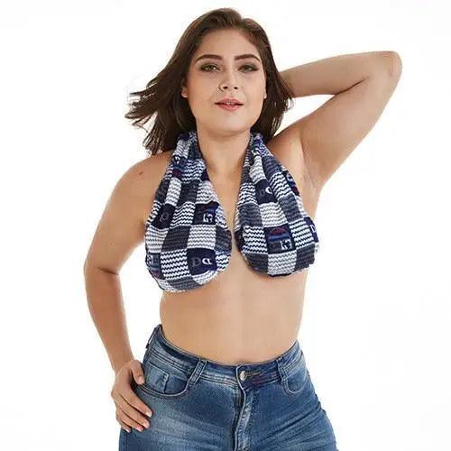 Comfortable Women Towel Bra Chest Hanging Neck Wrapped Big Bra Breastfeeding Lightweight Ladies Towel Bra
