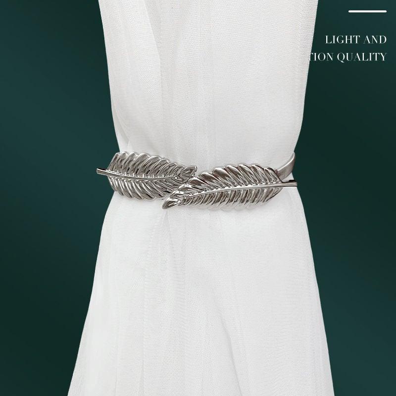 Curtain Tieback High Quality Elastic Holder Hook Buckle Clip Pretty And Fashion Polyester Decorative Home Accessories Leaves Curtain Holder Holdback For Window Drapery Convenient Office Home Decoration Buckle Holdbacks Curtain Straps