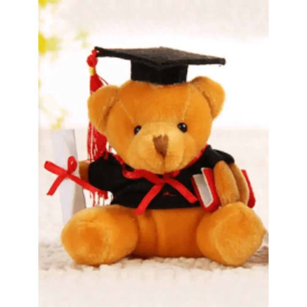Cute And Charming 9cm Lovely Bear Plush Doll with Graduation Outfit, Realistic Stuffed Baby Doll Teddy Plush Toy for Children and Adult Gift