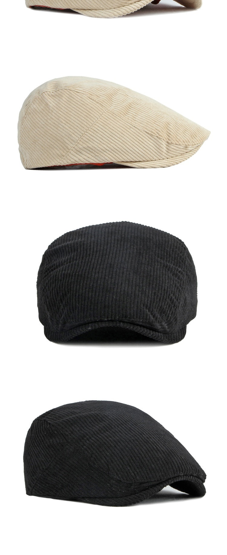 Corduroy British Retro Forward Beret Children