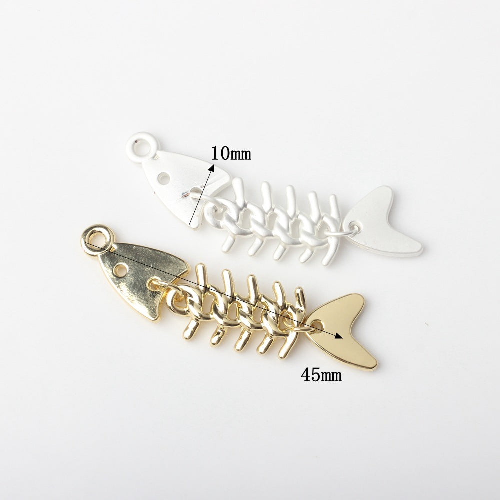 Alloy Fishbone Pendant for DIY Jewelry