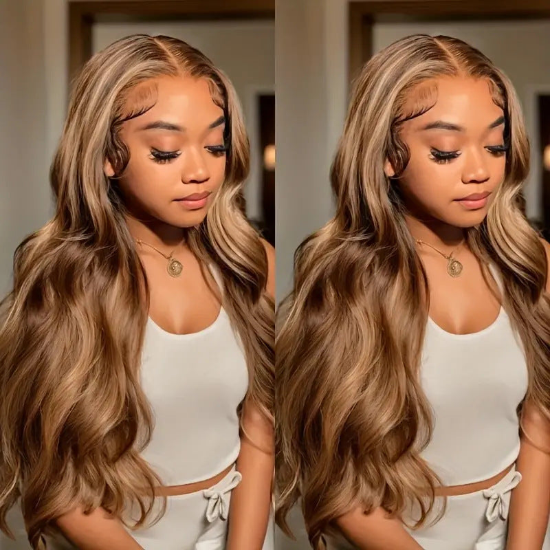 Front Lace Wig Medium Large Wave Long Curly Hair Full-head Wig Style