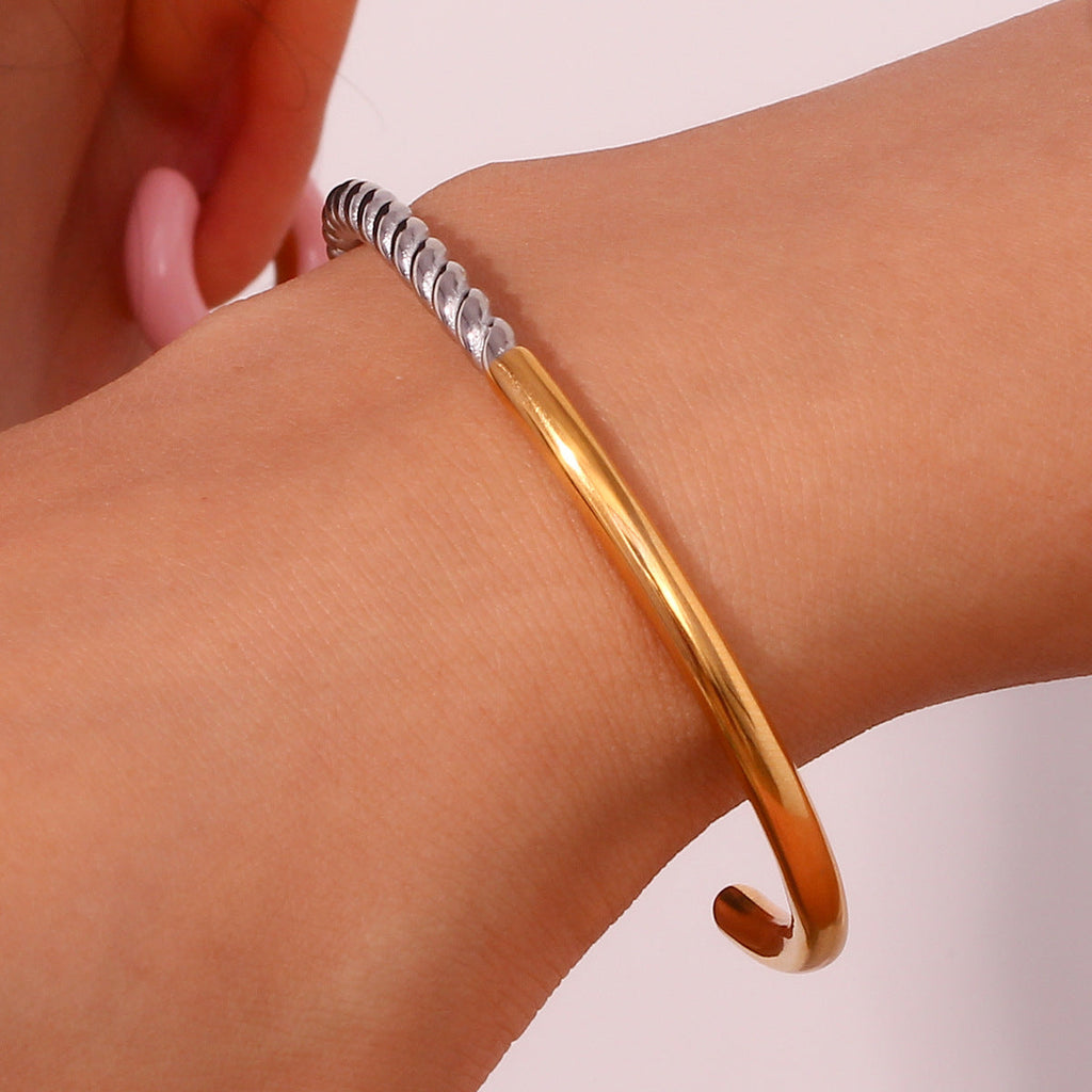 Glossy Twist Color Matching Bracelet