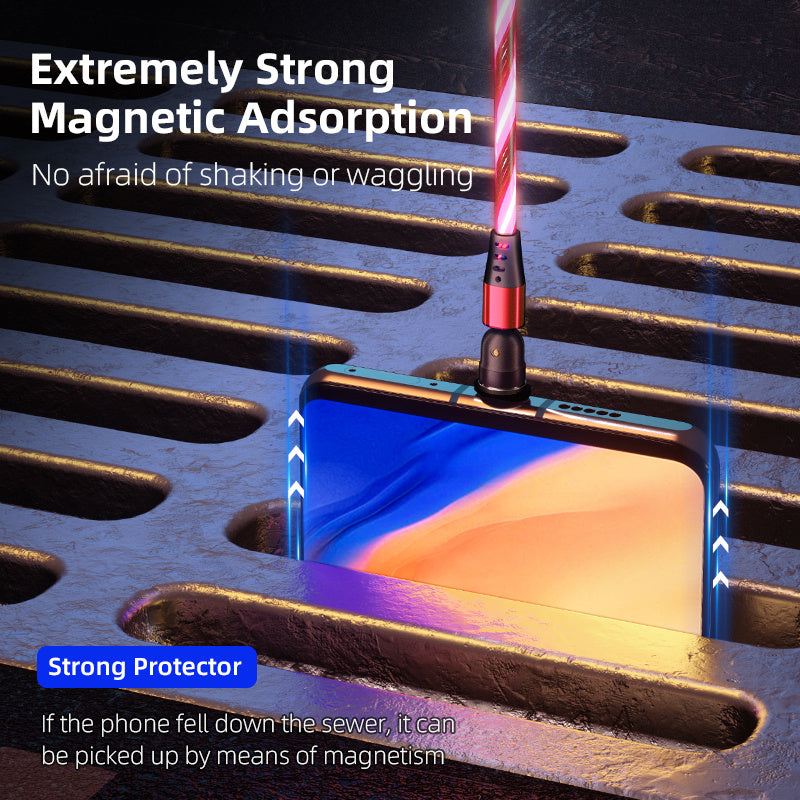 540 Rotate Magnetic 3A Charging Cable USB Type C