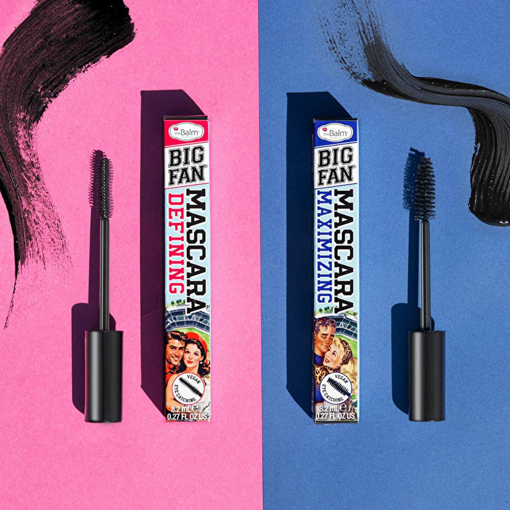 theBalm Big Fan Defining Mascara: Xtra-Lush Brush for Volumizing & Long-Lasting Eyelash Enhancement – Achieve Dramatic, Thick Lashes All Day.