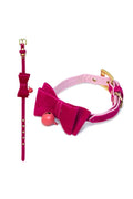 Eastland Suede Bow Tie Cat Collar with Bell - Soft Adjustable Pet Collar