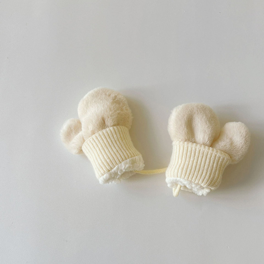 Fleece-lined Warm Finger Halter Baby Gloves