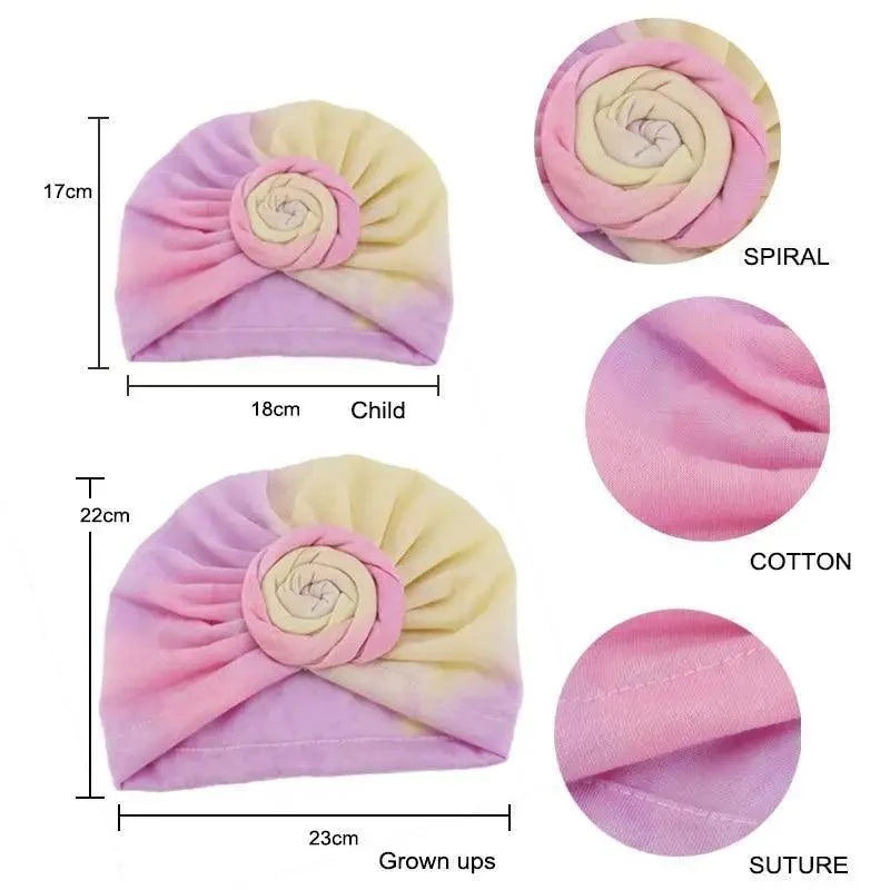 Elegance Mommy And Kids Turban Hat Cap With Big Bow Soft Cute Knot Nursery Beanie Knotted Headban