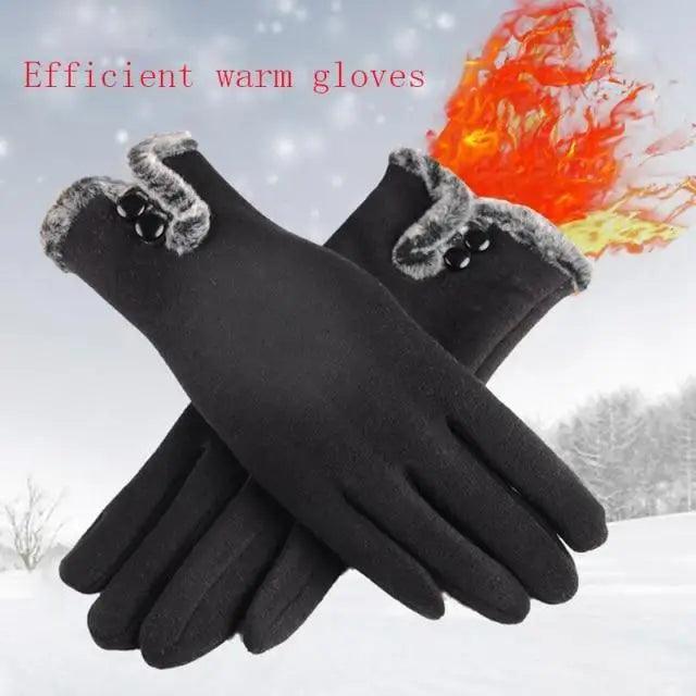 Elegant Red Autumn Full Finger Warm Women Gloves Classic Soft Comfortable Winter One Size Gloves For Women