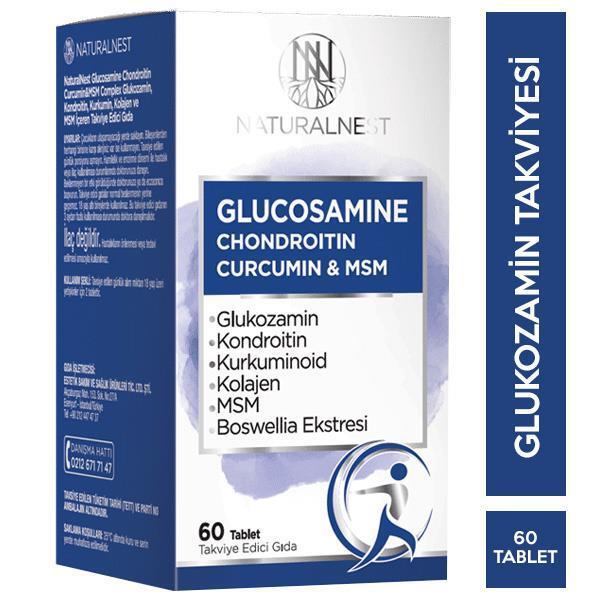 Naturalnest Glucosamine Chondroitin Curcumin & MSM 60 Tablets