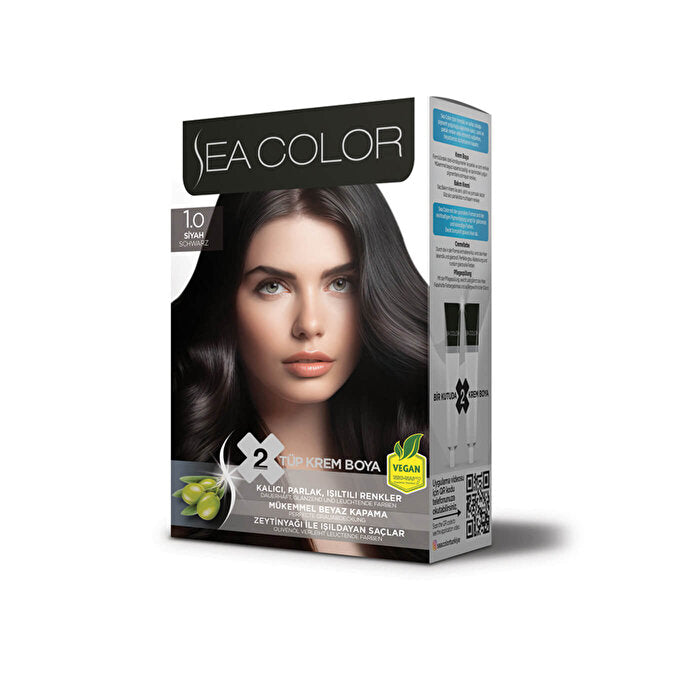 Sea Color Set Black Hair Dye 1.0 - Permanent Color | High Shine