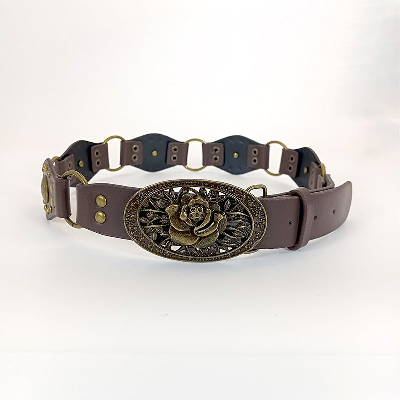 Retro Denim Female Ornament With Skirt All-matching Rivets Belt Fashion Waist Seal