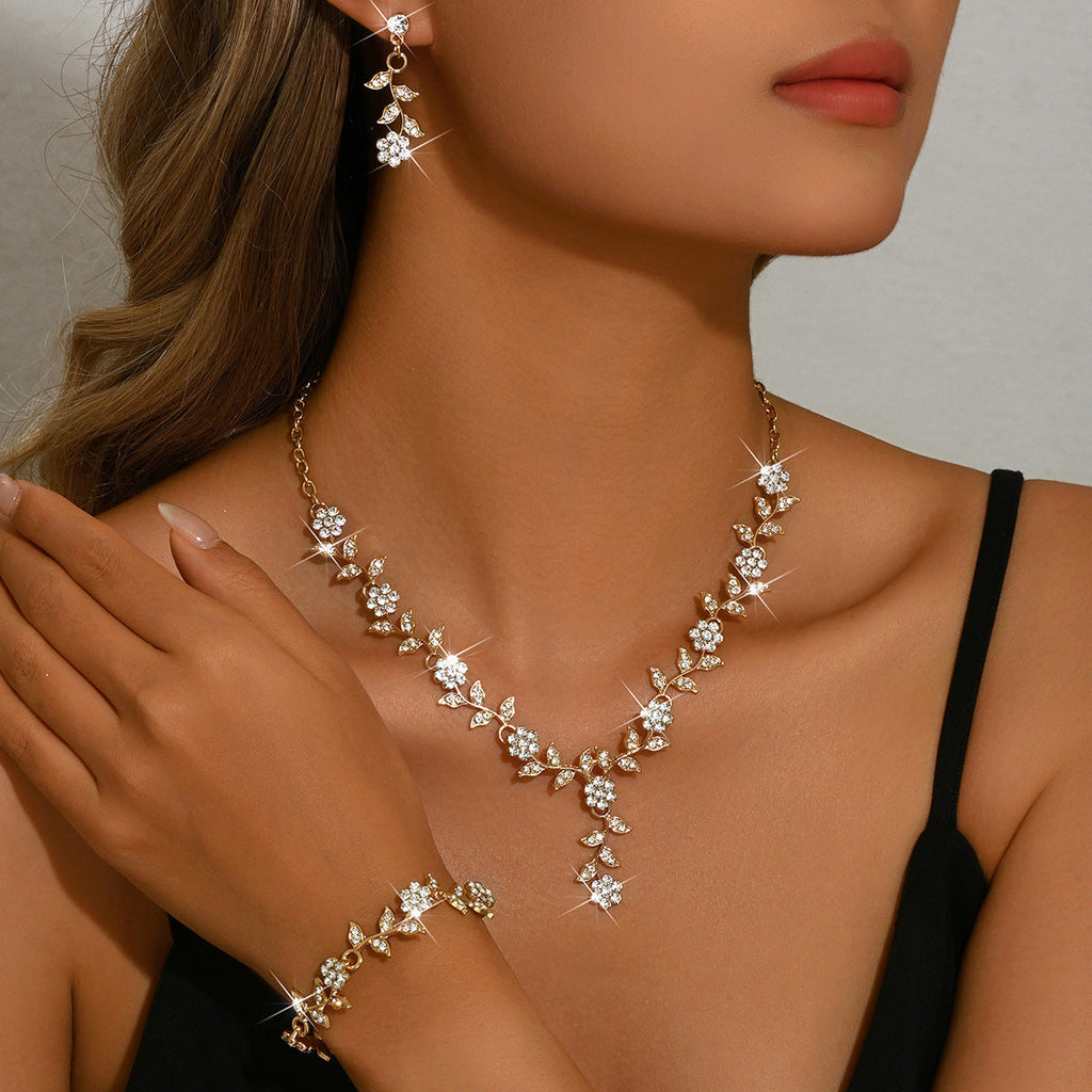 Eco-friendly Multi-color Flower Jewelry Set Bridal Wedding Banquet Women Accessories For Wedding Party Evening Occasions