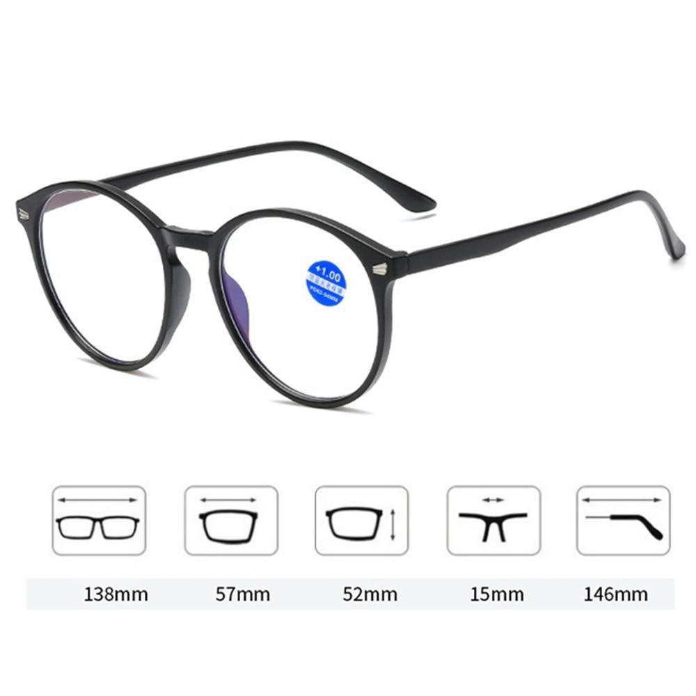 Fashionable Women And Men Round Reading Glasses Fashion Ultra Light Anti Blue Light Eyeglasses Unisex Stylish Eyeglasses Glasses Clear Lens Diopters +1+1.5+2+2.5+3+3.5+4