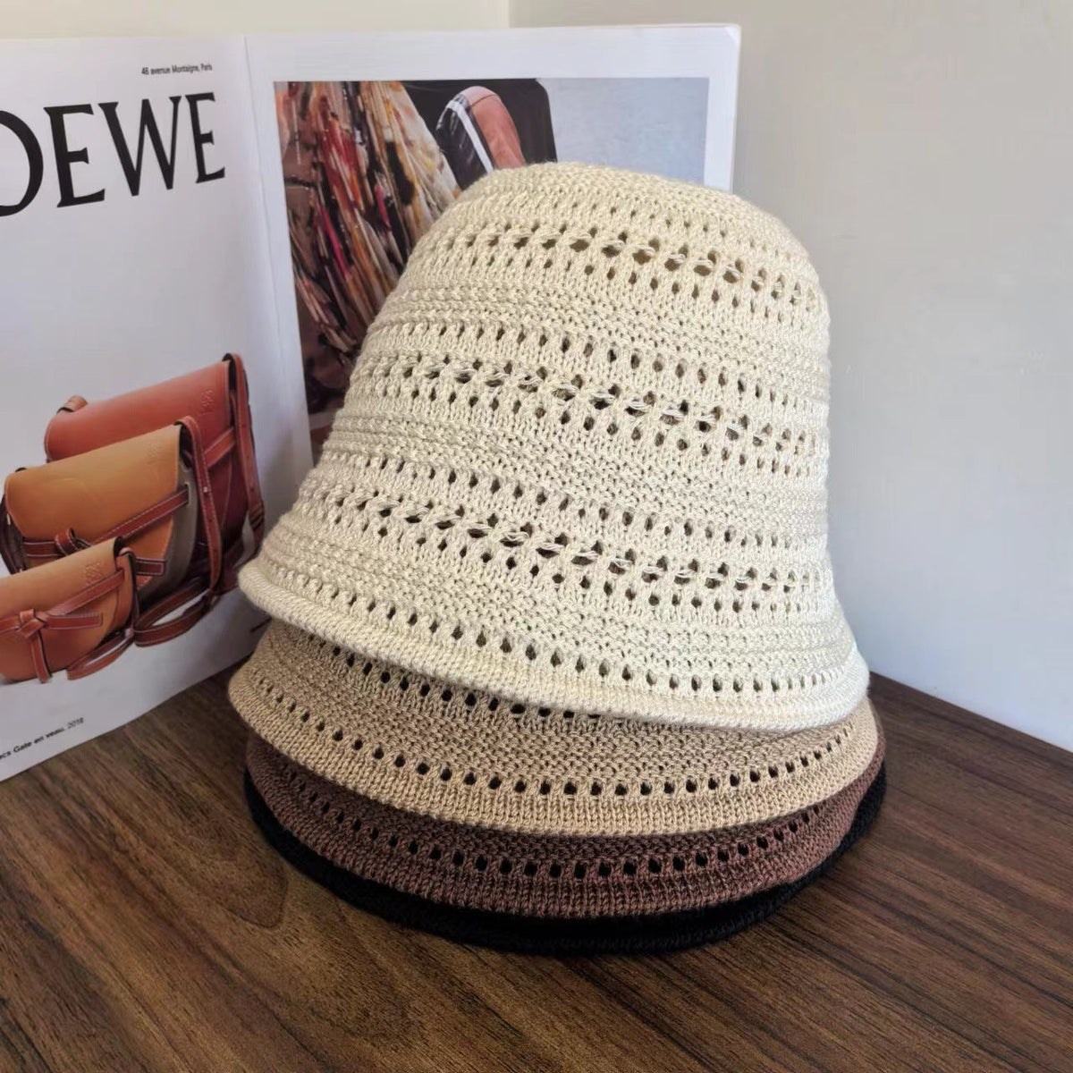 Women's Korean-style Sun Hat Knitted Hollow-out