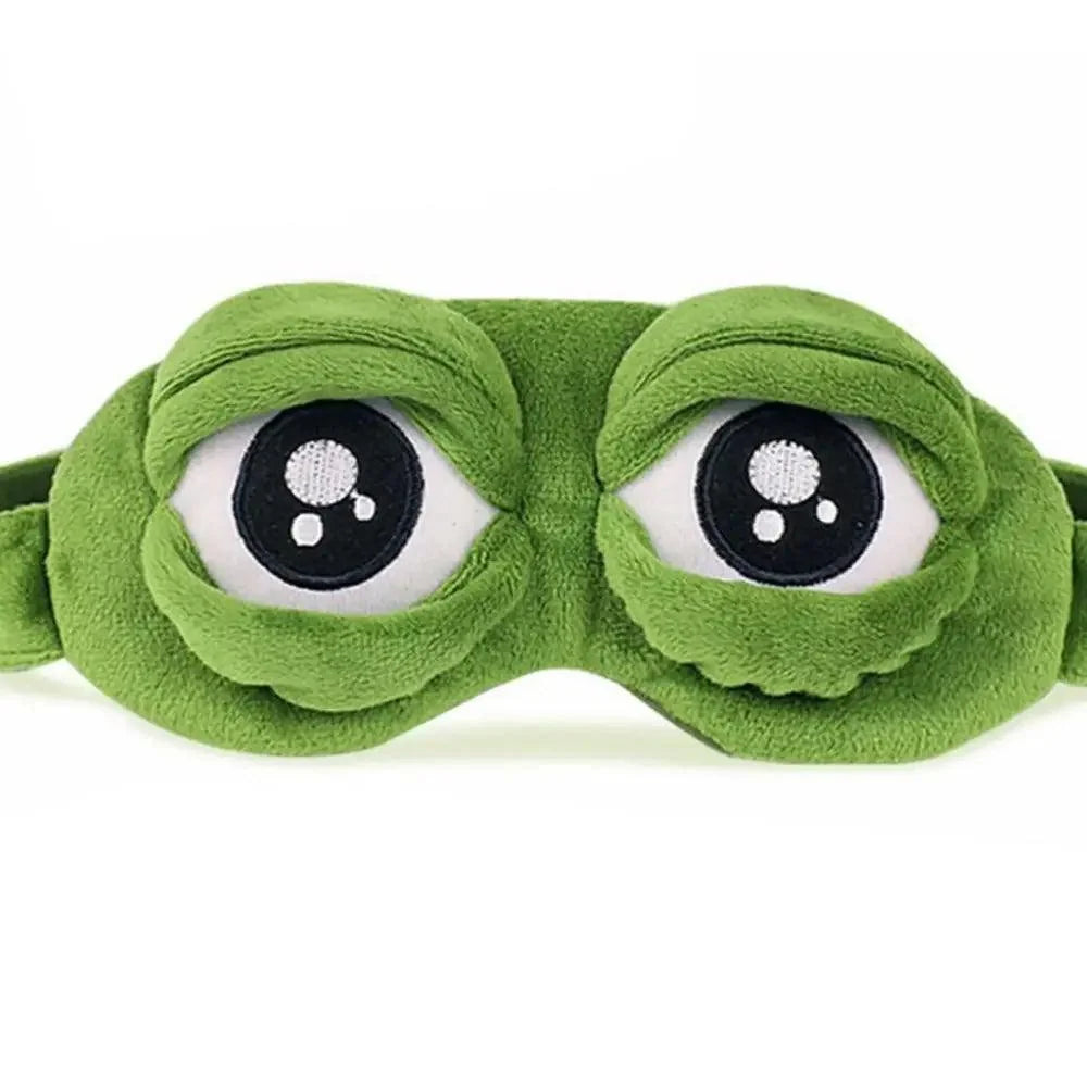 Funny Cartoon Frog Eye 3D Sleeping Eye Mask Comfortable Green Eye Cover Travel Office Soft Eye Mask