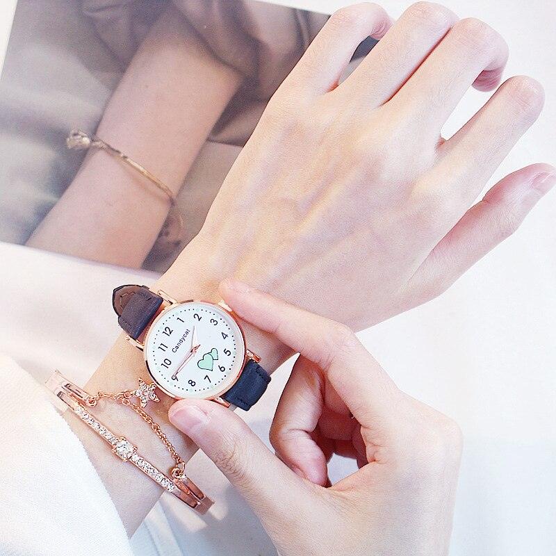 Girl Cute Watch Analog Childrens Quartz Comfortable Watch Girl Elementary School Fashion Girl Analog Watch Unisex Wrist Watches Stainless Steel Dial Leather Strap Watches Quartz Fashion Watch