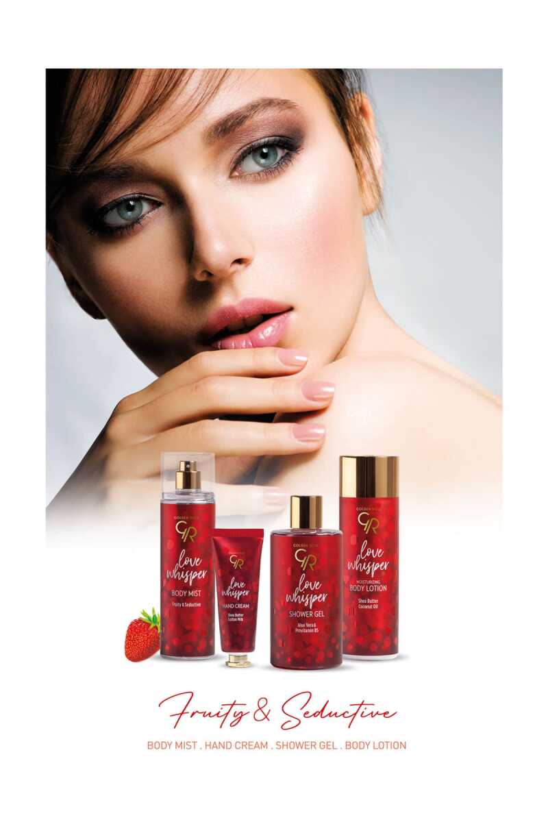 Golden Rose Love Whisper Body Mist with Red Berry and Peach Scent