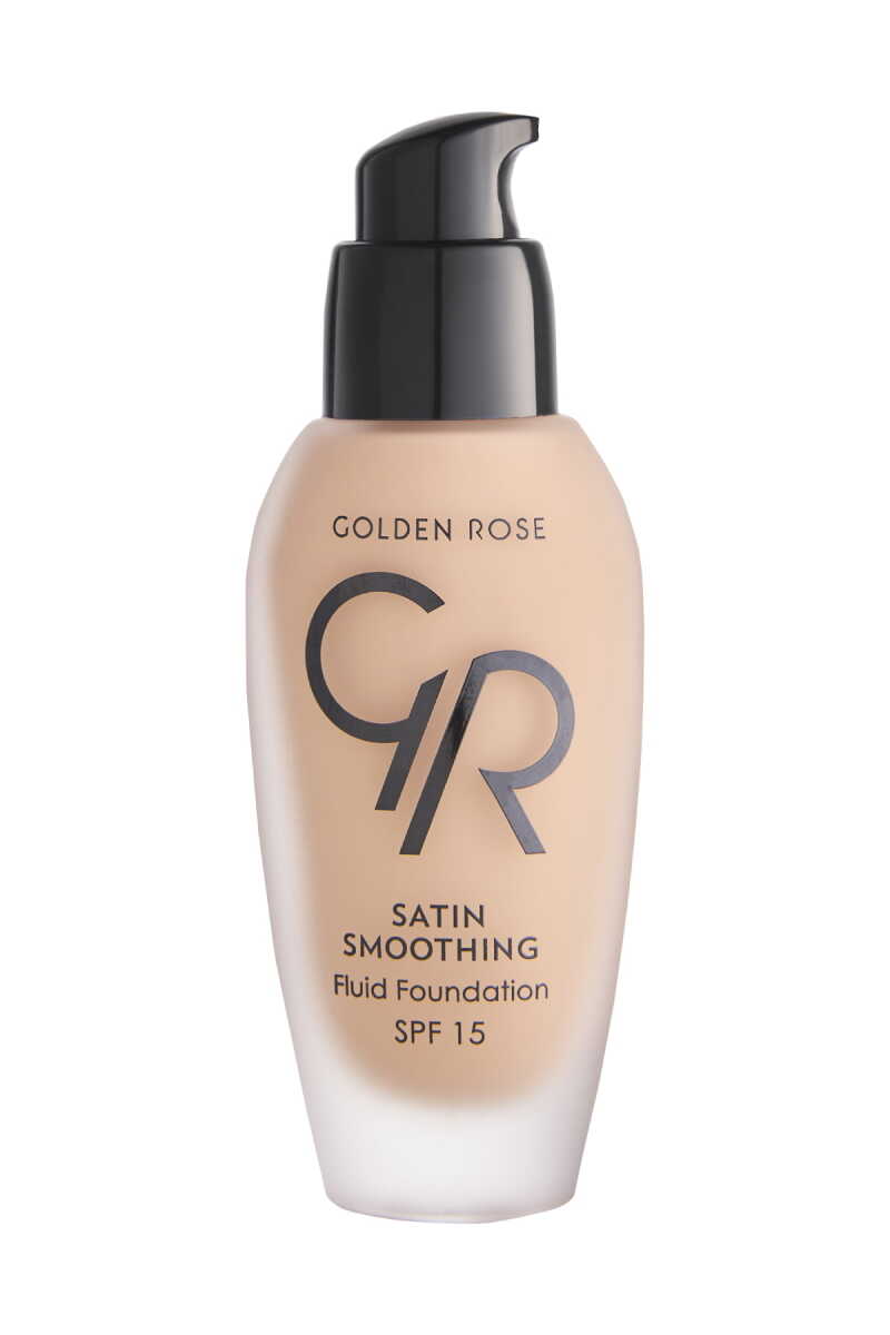 Golden Rose Satin Smoothing Fluid Foundation with SPF 15, Shade 23 Almond, 30 ml