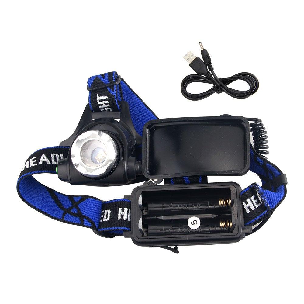 Headlamp Flashlight USB LED Head Rechargeable Light Waterproof Green/Red/UV 395nm Zoomable Headlamp Flashlight Light Outdoor   Waterproof Headlight Led Head Lamp 3 Modes Torch For Camping Hiking Fishing