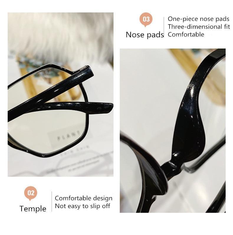 Hexagonal Frame for Women Men, Fashion Glasses Men And Women Reading Glasses Cute Clear Optical Glasses Frame Women Round Frame Retro Eyeglasses + 1.0 + 1.5 + 2.0 + 2.5 + 3.0 + 3.5 + 4.0