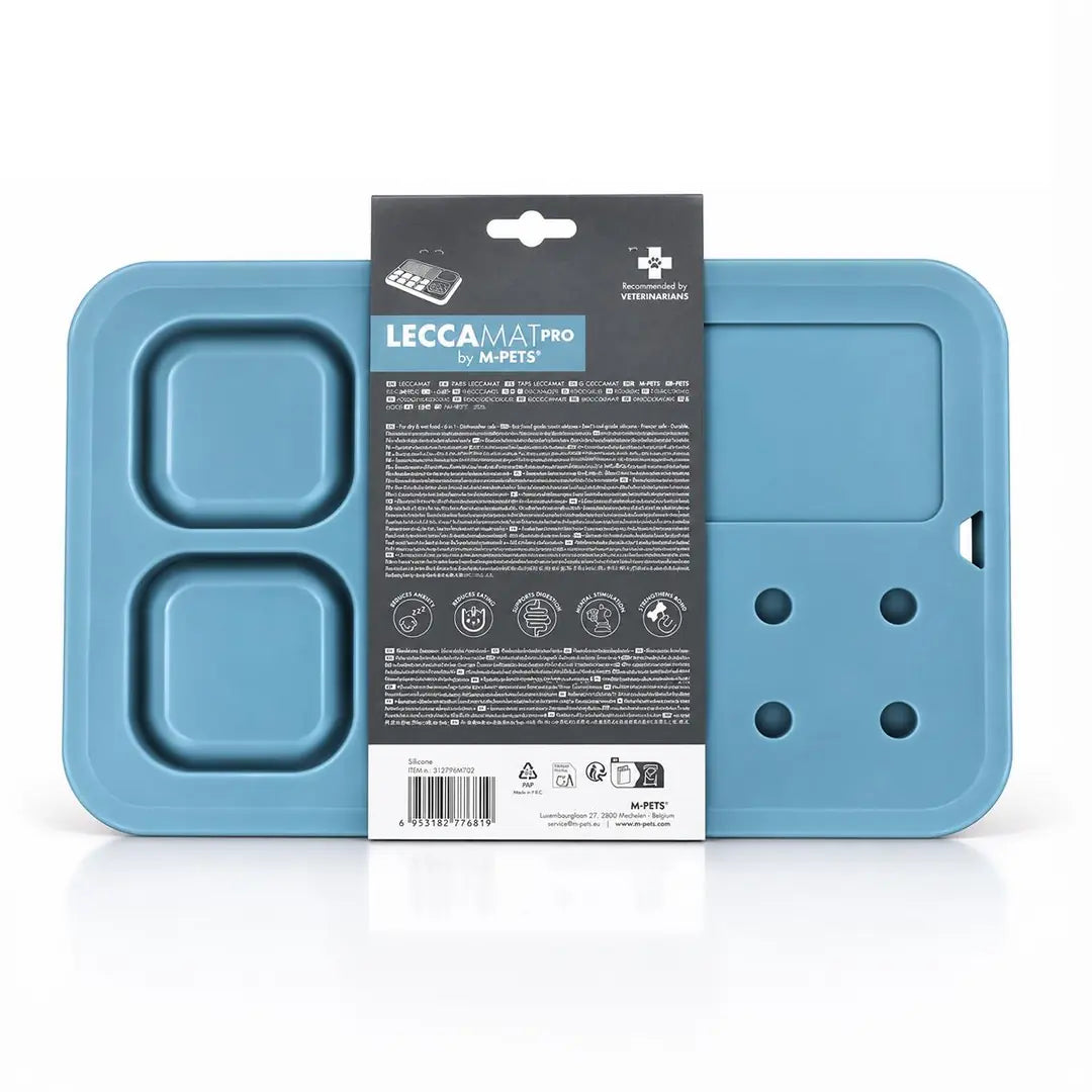 M-Pets Lecca Pro 6-in-1 Slow Feeding and Lick Mat, Blue L
