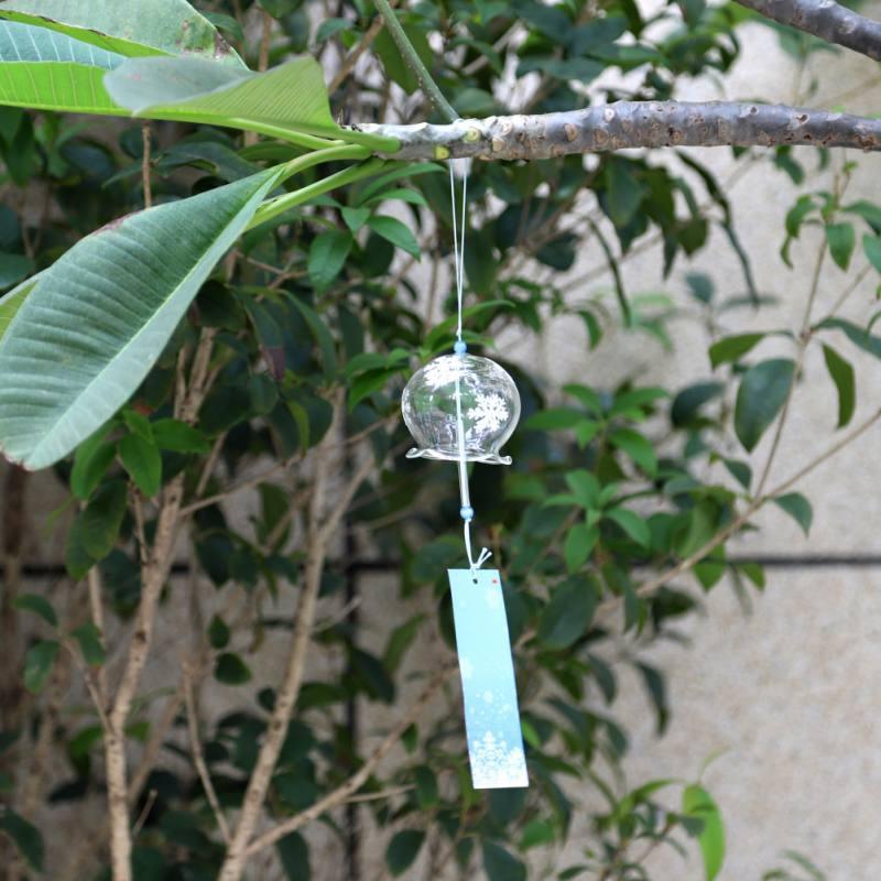 Japan Style Hand-paint Sakura Glass Wind Chimes Creative Gifts Painted Window & Door Hanging Bells Decorations Hanging Wind Chime Pendant Label Chimes Wind Bells Gift For Mom Home