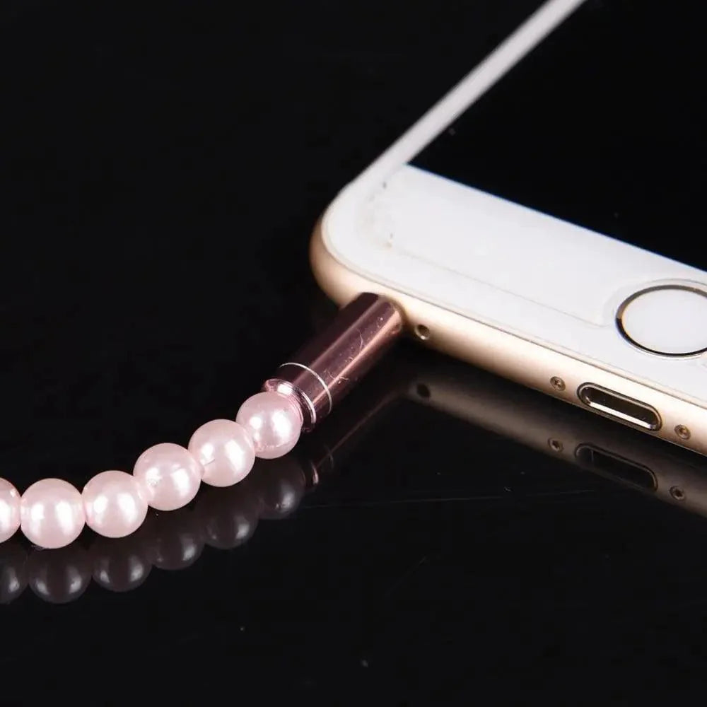 Ladies Luxury Pearl Necklace Pink Earphones With Mic Excellent Sound Quality Stereo Earphones For Everyday Use