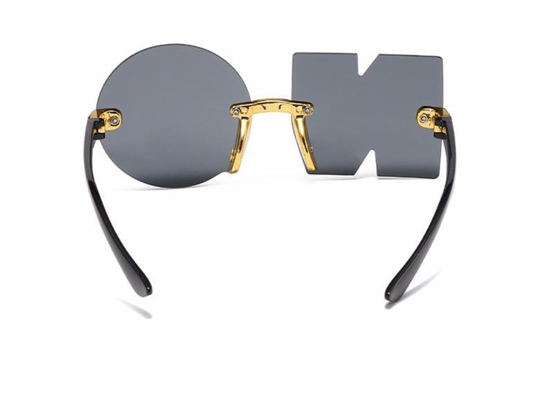 Letter NO Party Rimless Irregular Design Sunglasses For Men/Women Fashionable NO Sunglasses for Kids Oversize & Irregular Design Frameless Polygon Glasses For Children