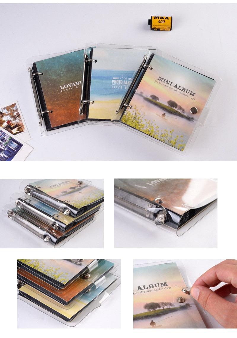 Light and Shadow Series Photo Album Ticket Storage Postcard 3 Inch memory 100 Pockets for Fujifilm Mini Film Paper Baby Family Scrapbook Albums DIY Memorable Gifts For Loved Ones