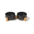 M-Pets Opera Bamboo Stand Ceramic Pet Bowls Black 2x850 ml