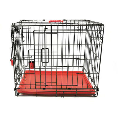 M-Pets Voyager 2-Door Dog Crate Secure Locking System Medium Red