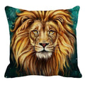 Male Lion Printing Linen Pillow Cover Lion Leo King Square Cushion Covers For Home Sofa Bed Chair Decoration