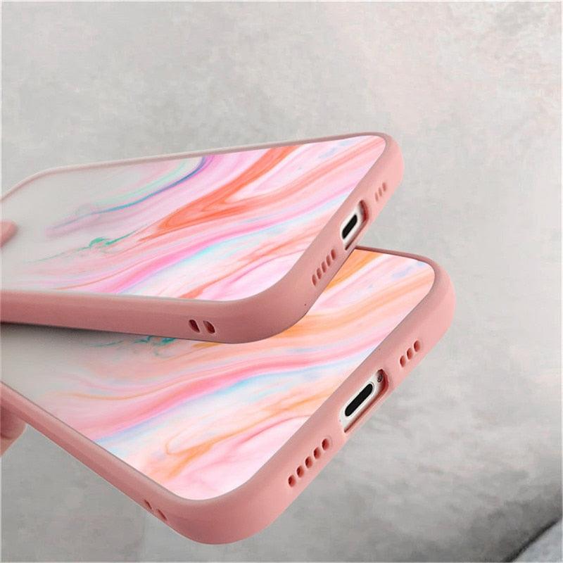 Marble Pattern Aesthetic Silicone Ultra Thin Scratch-Resistant Shockproof Mobile Phone Case For iPhone 11 Case Stylish Soft Camera Protective Cover For iPhone 12 Pro Max Mini XR XS Max X 7 8 Plus Case