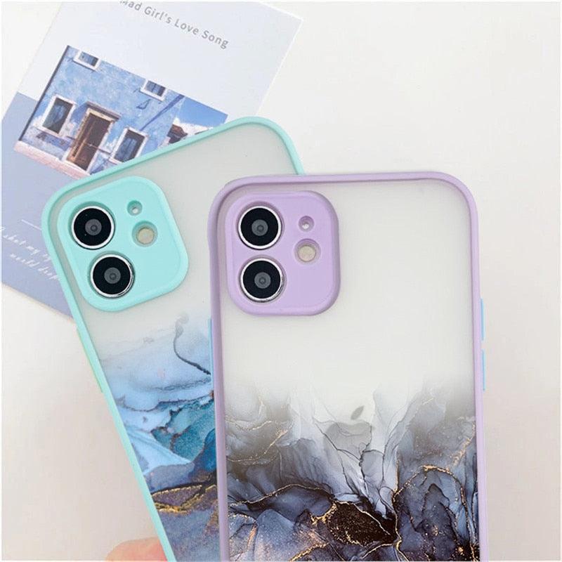 Marble Pattern Aesthetic Silicone Ultra Thin Scratch-Resistant Shockproof Mobile Phone Case For iPhone 11 Case Stylish Soft Camera Protective Cover For iPhone 12 Pro Max Mini XR XS Max X 7 8 Plus Case