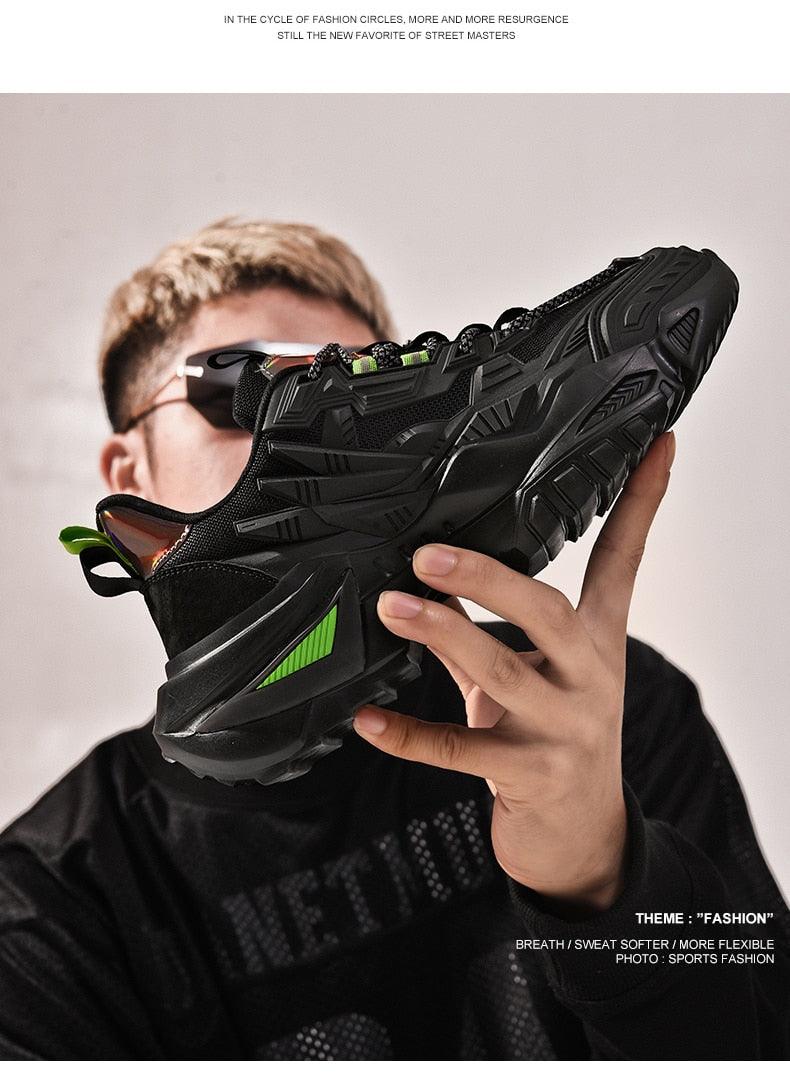 Mens Strong Casual Fashion Chunky Sneakers Height Increasing Spring Thick Sole Footwear Fashion High Quality Sneakers Slip on Walking Shoes High Top Casual Shoes For Men