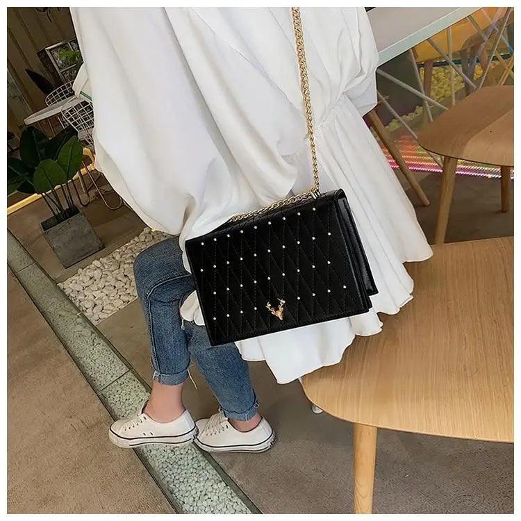 Modern Elegant Luxury Sterling Pu Leather Crossbody Bags For Women And Girls Designer Chains Shoulder Messenger Bag For Female