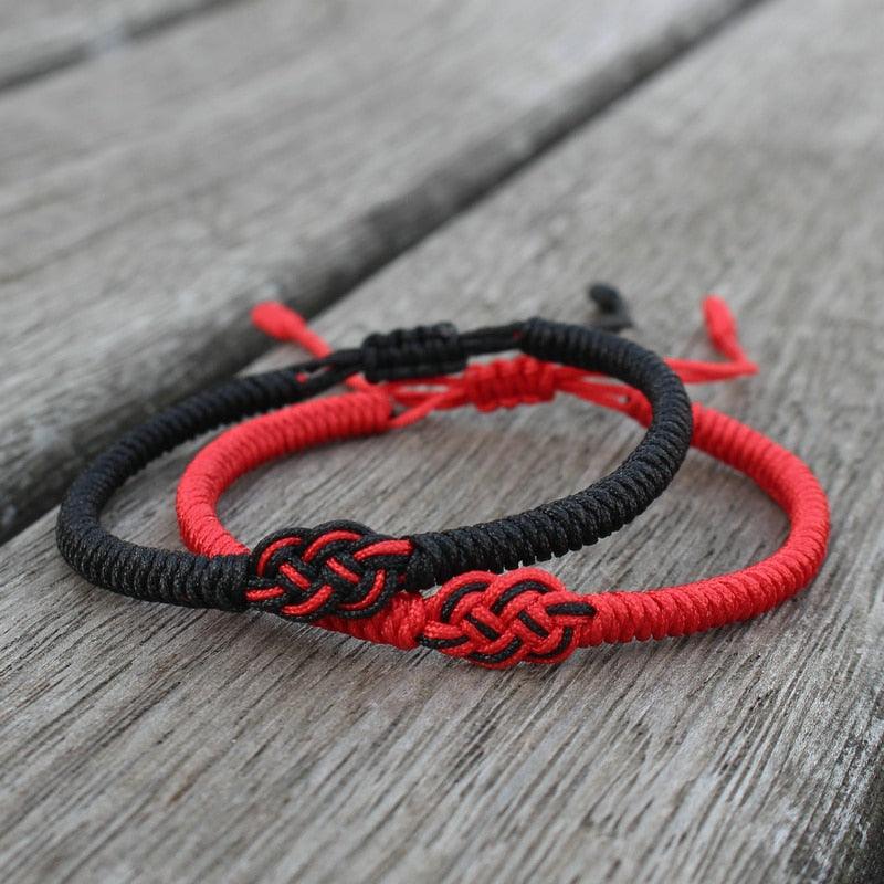 National Style Lucky Red String Bracelet Handmade Braided Knot Charm Bracelets For Women Men Red Bracelet Protection Red Cord Bracelet Adjustable Braided Knot Bracelet
