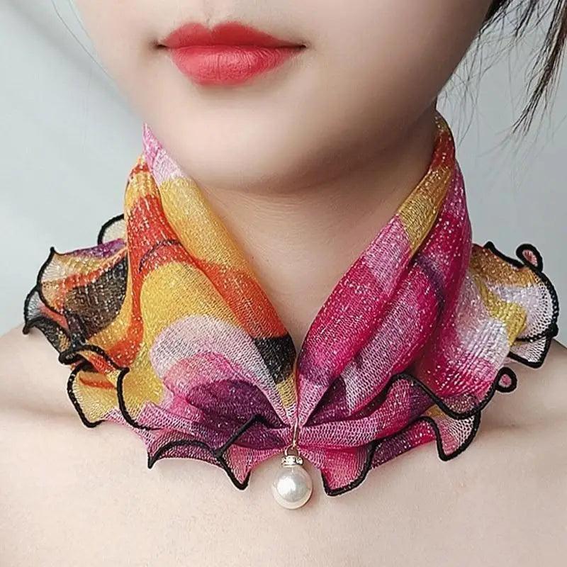 Neck Collars Fashion Scarves for Women And Girls Print Satin Silk Scarf Female Bandana Head Bib Scarfs For Ladies