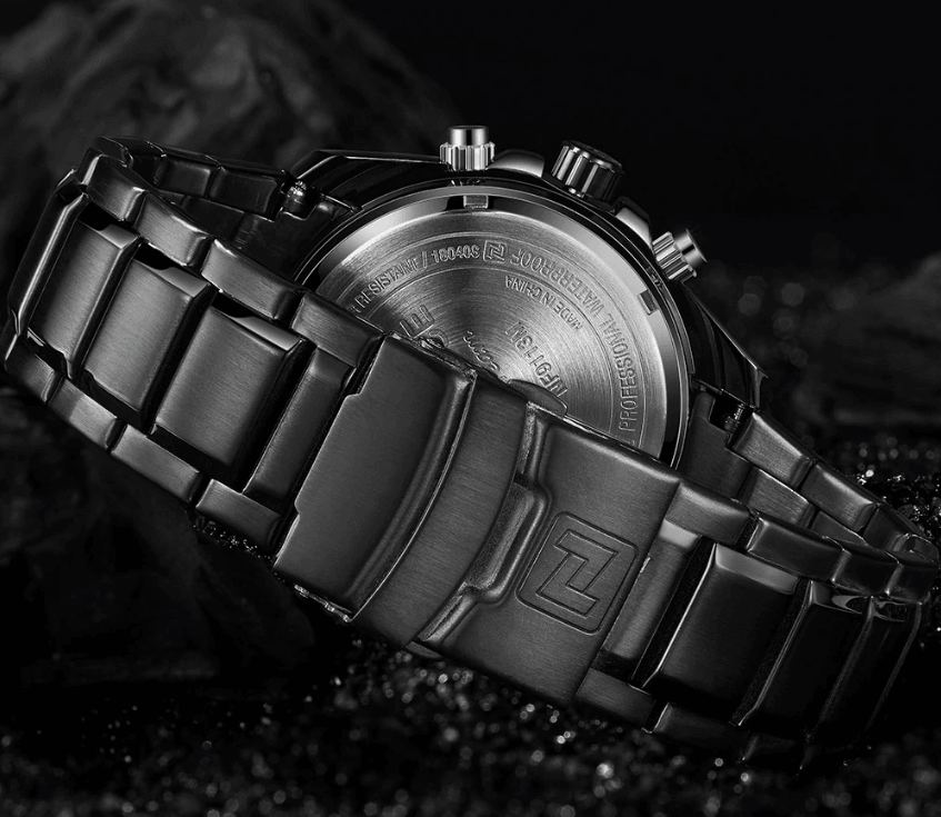 Men's  Waterproof Stainless Steel Watch With Chronometers Business Style Wristwatch Unique Design Perfect Gift