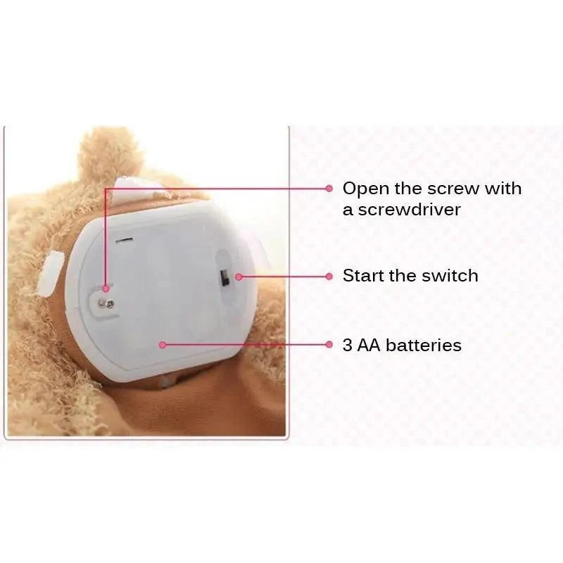 New Elegance 33cm Bear Plush Toys Play  Lovely Stuffed Animals Electric Music Bear Toys For Girls Cute Kids Christmas Birthday Gift