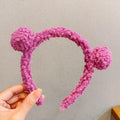 New Girls Cute Bear Ears Plush Simple Hairbands Kids Lovely Hair Ornament Headband Hair Hoops Children Fashion Gorgeous Hair Accessories For Women