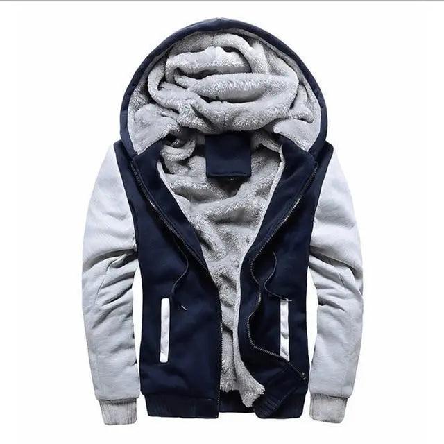 New Men Hoodies Winter Thick Warm Fleece Men Hoodies Coat Sportwear Male Streetwear Men Winter Warm Fleece Sweater Jacket Thick Padded Coat Hoodie