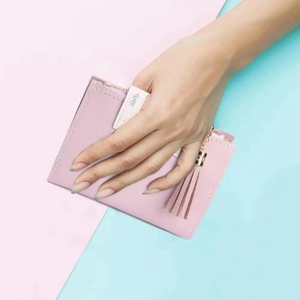 New Short PU Leather Clutch Bags Card Holder Wallet And  Small Coin Purse for Women And Girls
