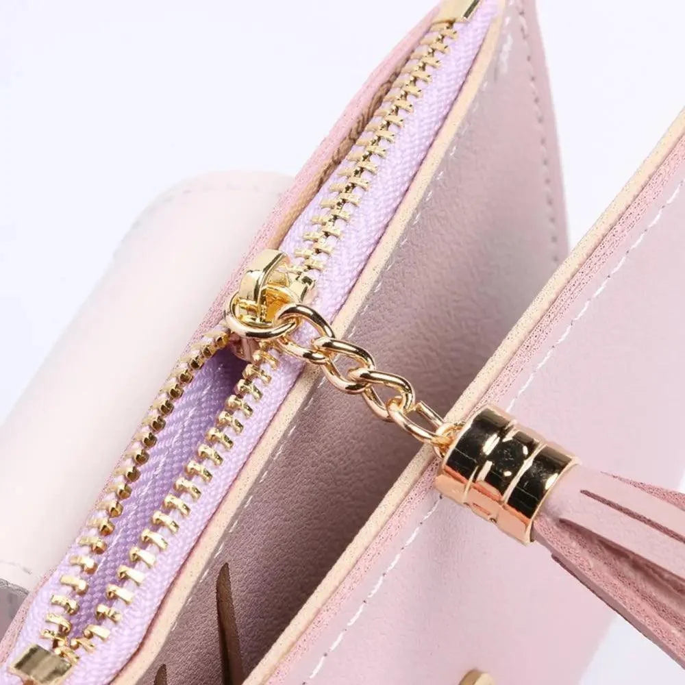 New Short PU Leather Clutch Bags Card Holder Wallet And  Small Coin Purse for Women And Girls