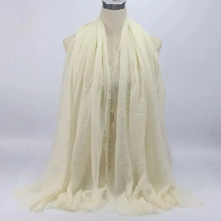 New Stylish Plain Scarf Women Muslim Crinkle Hijab Scarf Female Musulman Soft Cotton Headscarf Islamic Hijab Shawls And Wraps