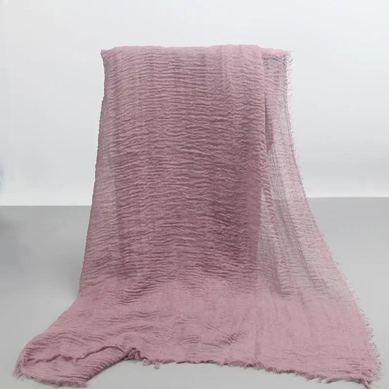 New Stylish Plain Scarf Women Muslim Crinkle Hijab Scarf Female Musulman Soft Cotton Headscarf Islamic Hijab Shawls And Wraps