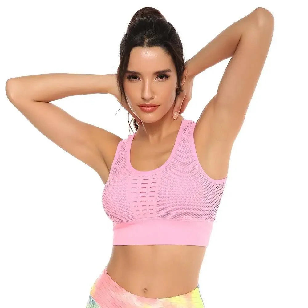 New Trendy Women's T-shirts Workout Sports Bra Yoga Vest Backless Solid Quick Dry Running Gym Sport bra Yoga Shirts