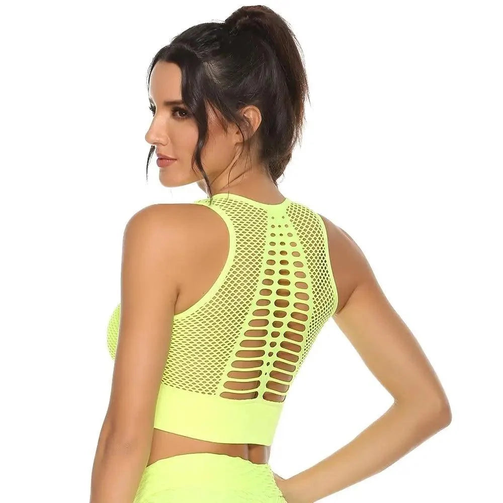 New Trendy Women's T-shirts Workout Sports Bra Yoga Vest Backless Solid Quick Dry Running Gym Sport bra Yoga Shirts