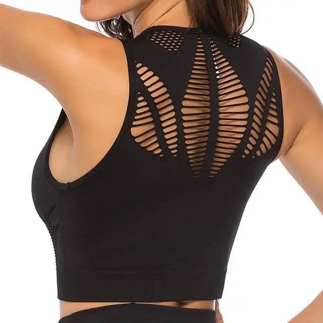 New Trendy Women's T-shirts Workout Sports Bra Yoga Vest Backless Solid Quick Dry Running Gym Sport bra Yoga Shirts
